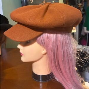 Ladies Rust Colored wool blend Newsboy Cap-mint!
